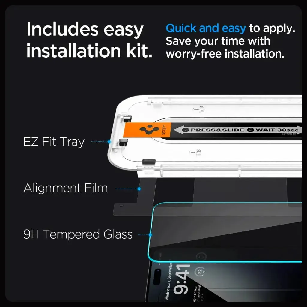 [1 Pack] iPhone 15 Pro Max Privacy Screen Protector Glas.tR EZ Fit
