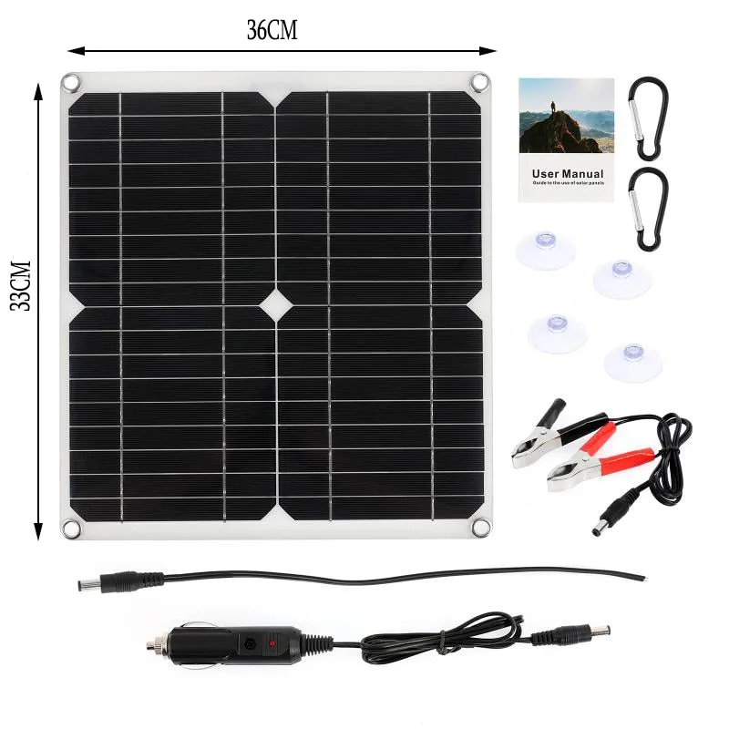 100w Solar Panel Dual 12v/5v USB With 30A Controller Waterproof Solar Cells Poly Solar Cells for Car Yacht RV Battery Charger