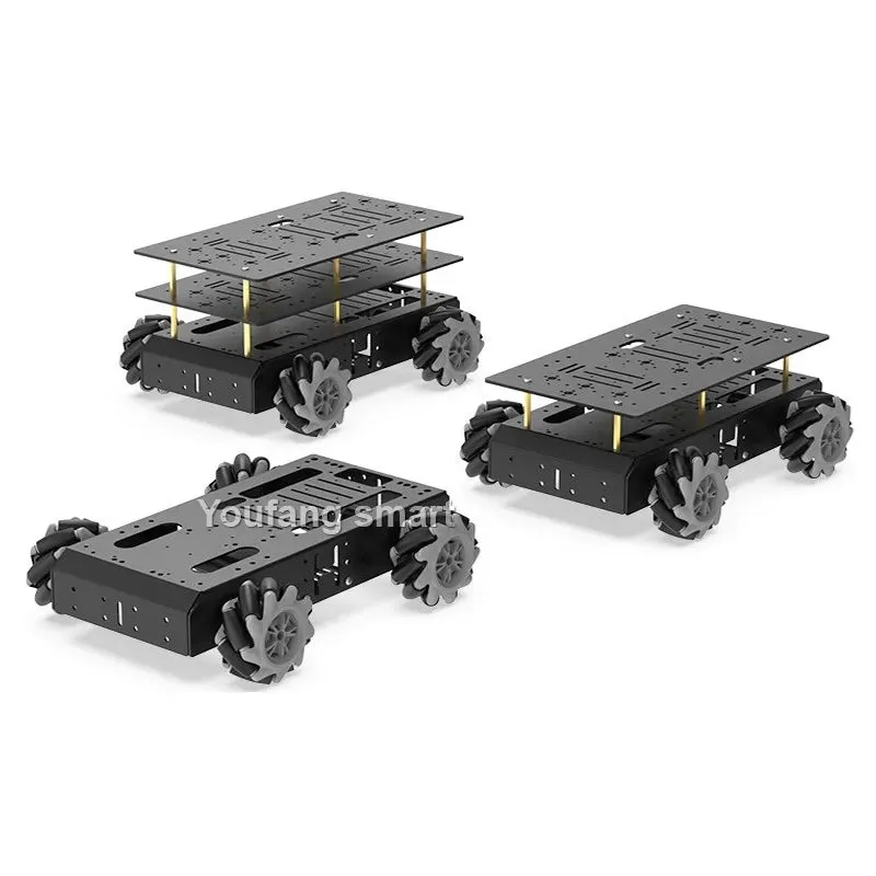 10KG Load 4WD Omnidirection Mecanum Robot Car 97mm Wheel 12V Encoder Motor Metal Chassis for Arduino for Raspberry Pi Robot Kit