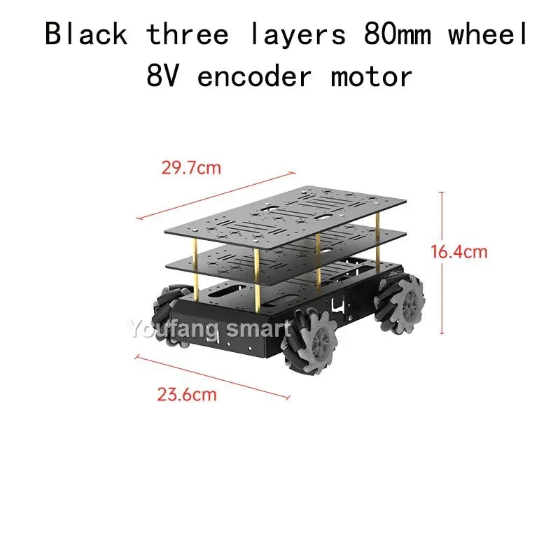 10KG Load 4WD Omnidirection Mecanum Robot Car 97mm Wheel 12V Encoder Motor Metal Chassis for Arduino for Raspberry Pi Robot Kit