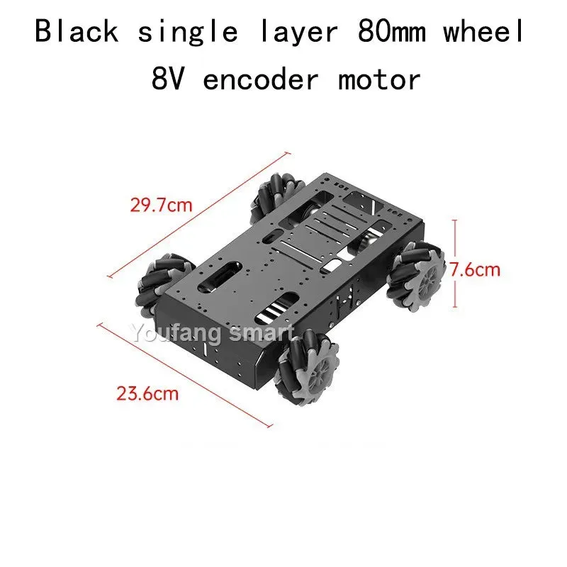 10KG Load 4WD Omnidirection Mecanum Robot Car 97mm Wheel 12V Encoder Motor Metal Chassis for Arduino for Raspberry Pi Robot Kit