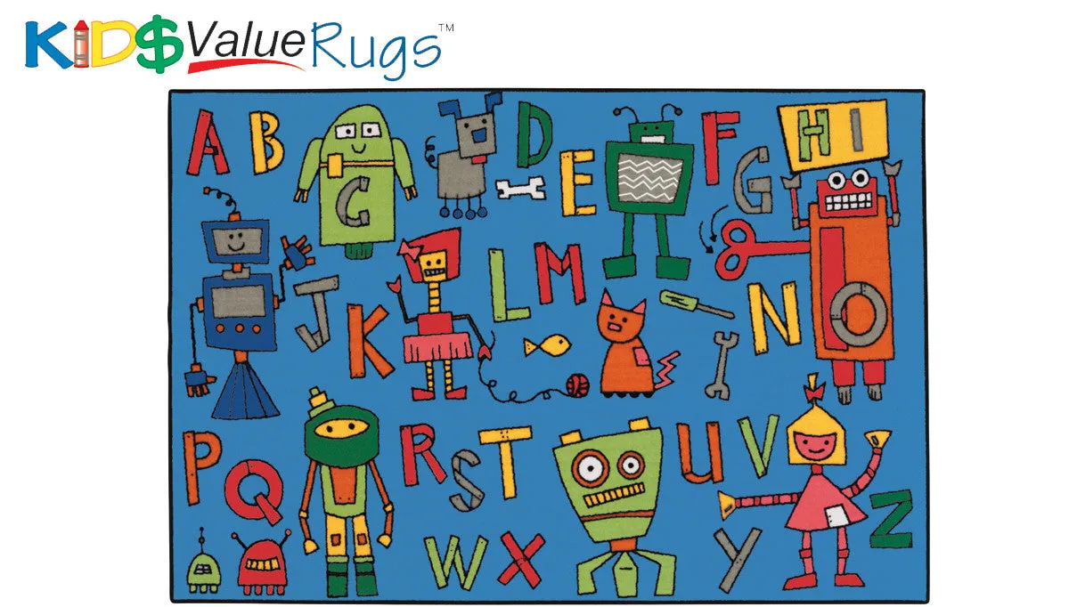 #11915 Reading Robots Rug, 3' x 4'6" Rectangle