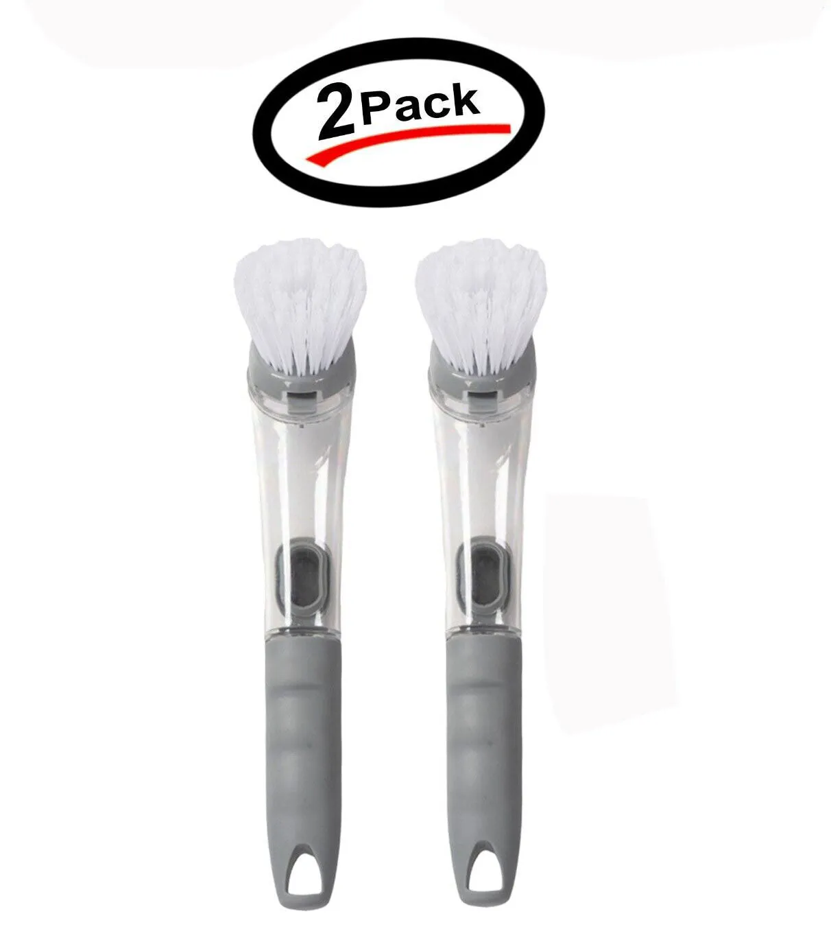 (2 Pack) Soap Dispenser Dish Brush Scrubber Cleaner Wand Scrub Refill Washing