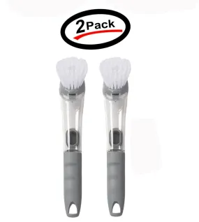 (2 Pack) Soap Dispenser Dish Brush Scrubber Cleaner Wand Scrub Refill Washing