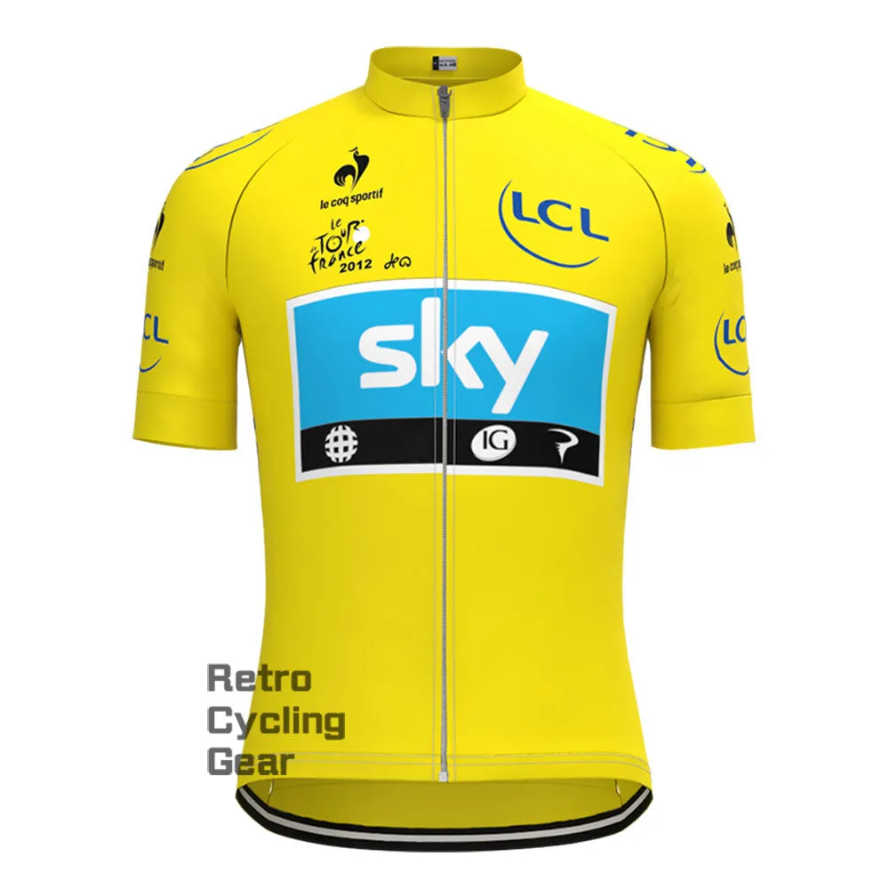 2012 yellow sky Retro Short Sleeve Cycling Kits