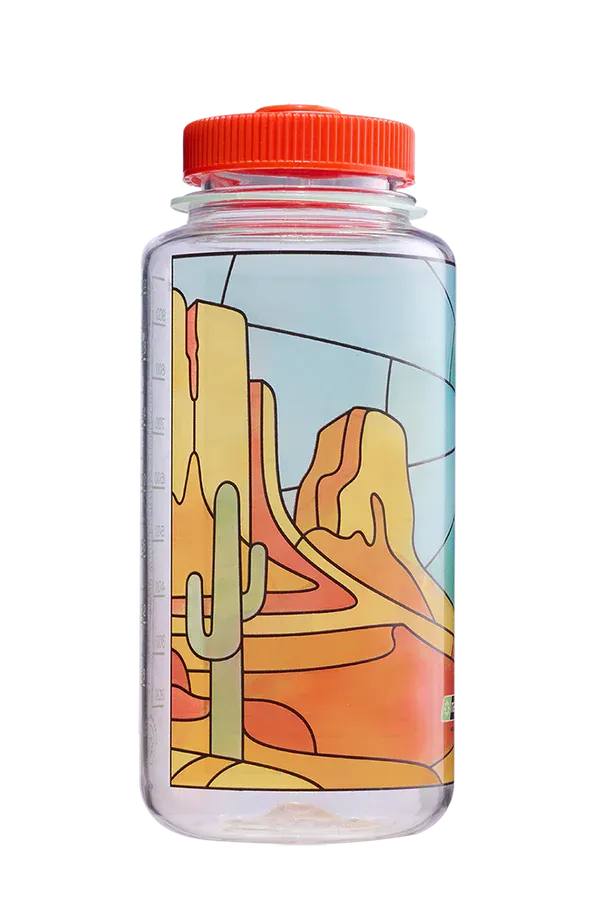 32oz Wide Mouth Stained Glass Print Bottles