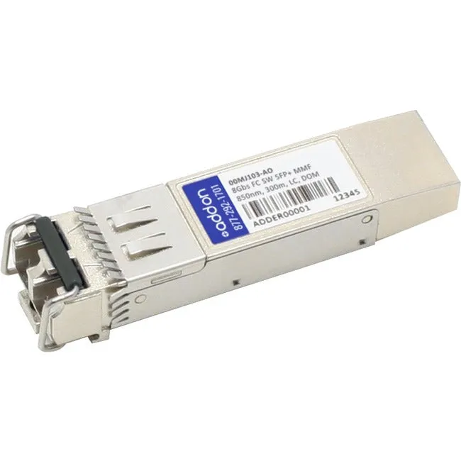 AddOn IBM 00MJ103 Compatible TAA Compliant 8GBase-SW Fibre Channel SFP  Transceiver (MMF, 850nm, 300m, LC, DOM) 00MJ103-AO