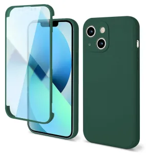 Anymob iPhone Green Silicon Transparent Tempered Glass Shockproof Phone Case Soft Cover