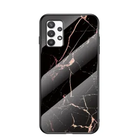 Anymob Samsung Black And Red Crack Marble Pattern Case Shockproof Glass Phone Cover