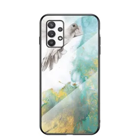 Anymob Samsung Dove And Green Gold Marble Pattern Case Shockproof Glass Phone Cover