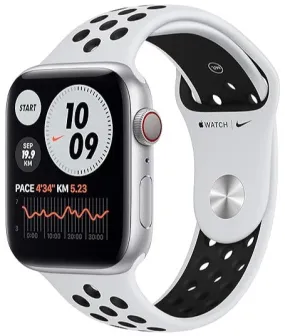 Apple Watch Nike SE 44mm (GPS CELLULAR)  Silver Aluminum Case with Platinum Sport Band (MKRW3LL/A)