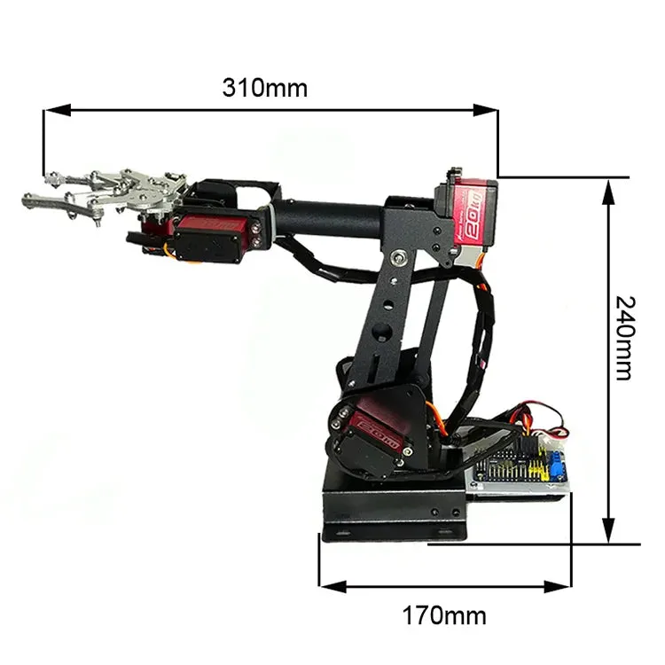 Assembled 6 Dof Robot Arm with Metal Servos Mechanial Clamp Industrail Robotics Claw for Arduino Raspberry Pi