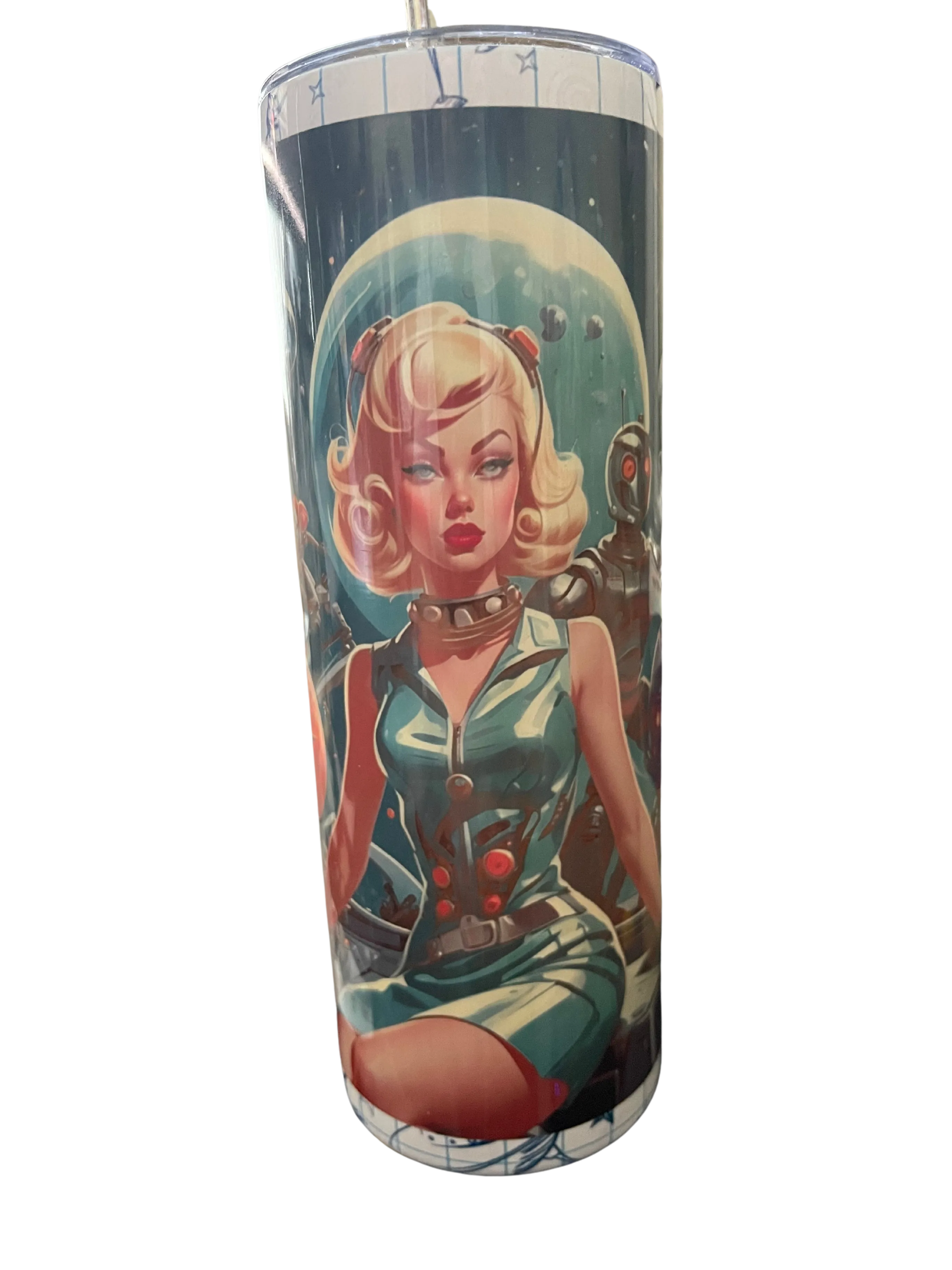 Atomic Pinup vs Robots Tumbler Series 2