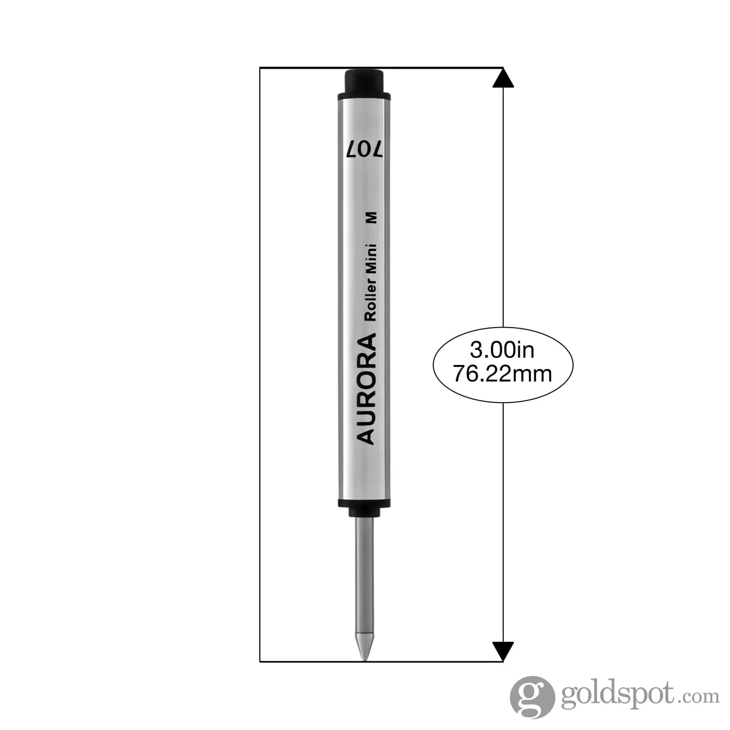 Aurora Mini Rollerball Refill in Black - Medium Point