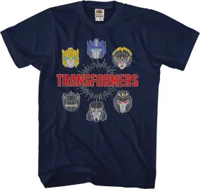Autobots And Decepticons Head Shots Transformers T-Shirt