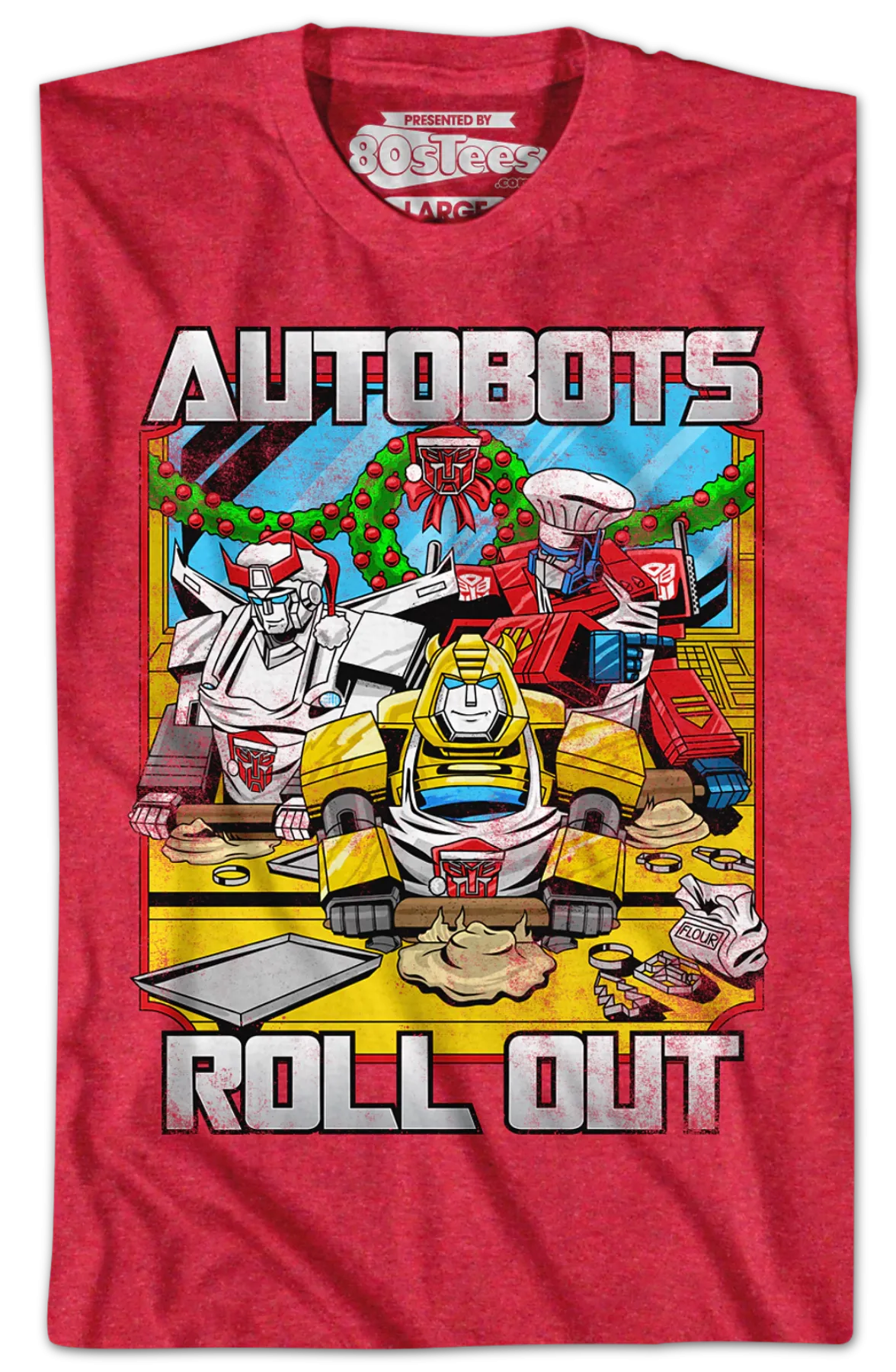 Autobots Roll Out Red Transformers Christmas T-Shirt