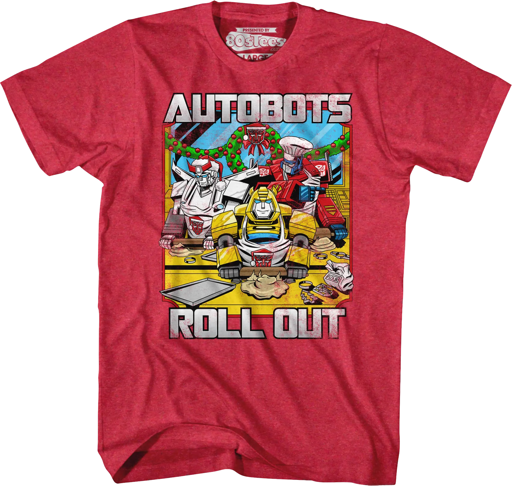 Autobots Roll Out Red Transformers Christmas T-Shirt