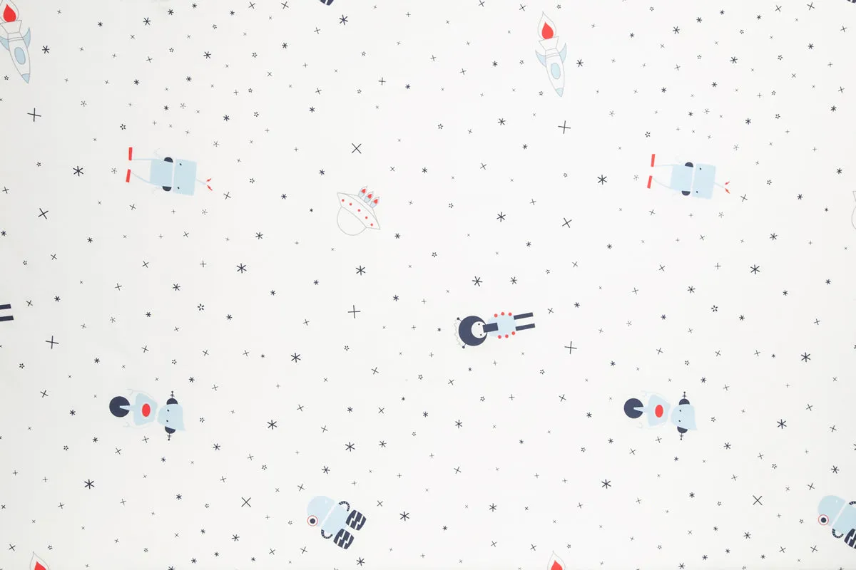 Babyletto Galaxy Floating Robots Fitted Crib Sheet
