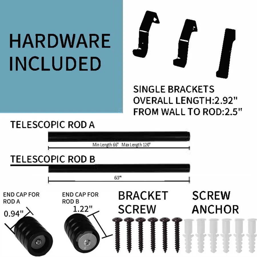 Basic Adjustable Black Curtain Rod