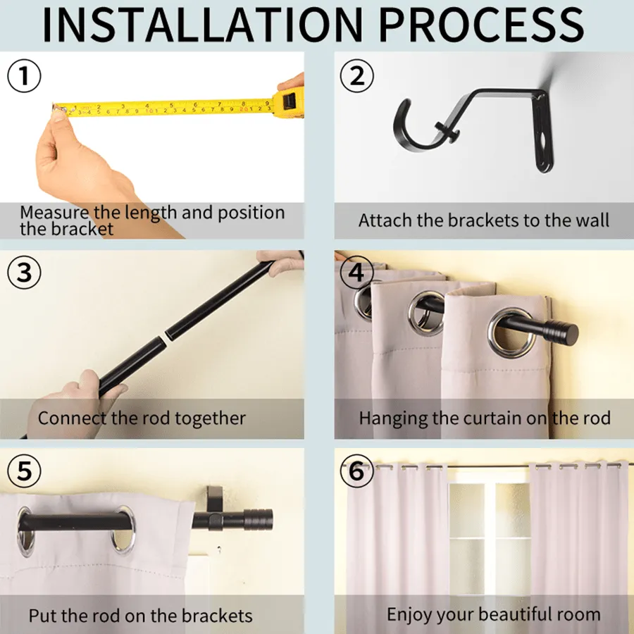 Basic Adjustable Silver Curtain Rod