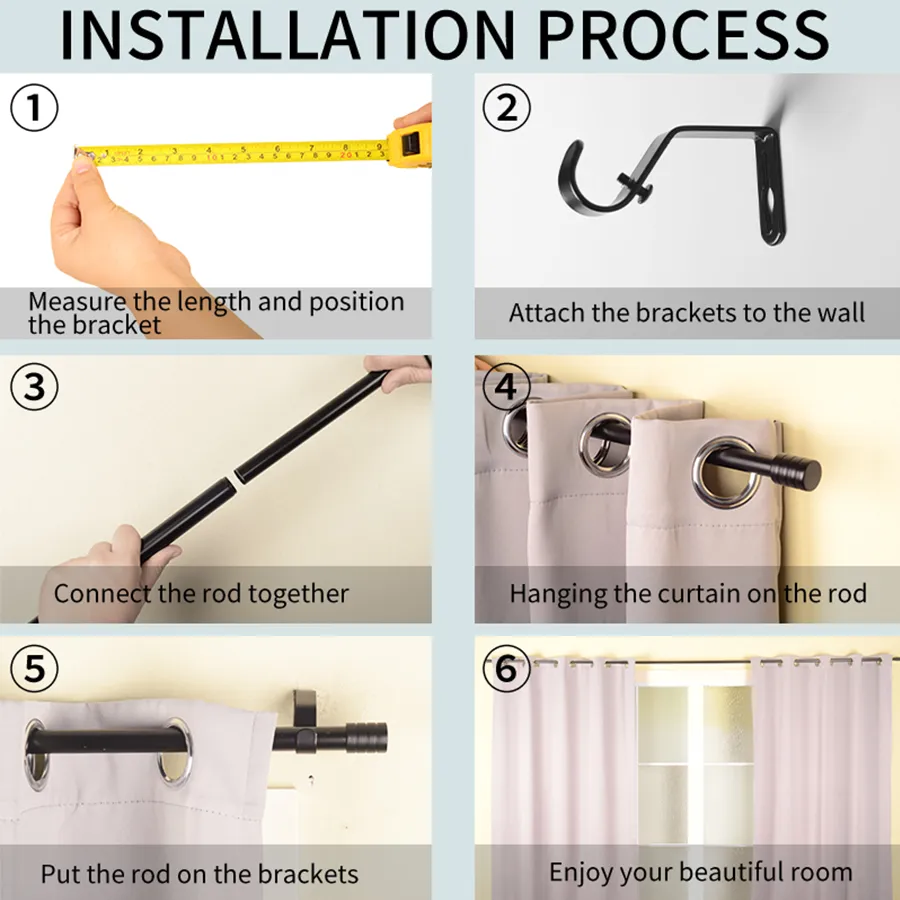 Basic Adjustable Silver Curtain Rod