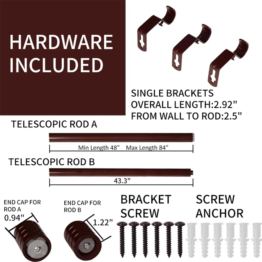 Basic Adjustable Wood Curtain Rod