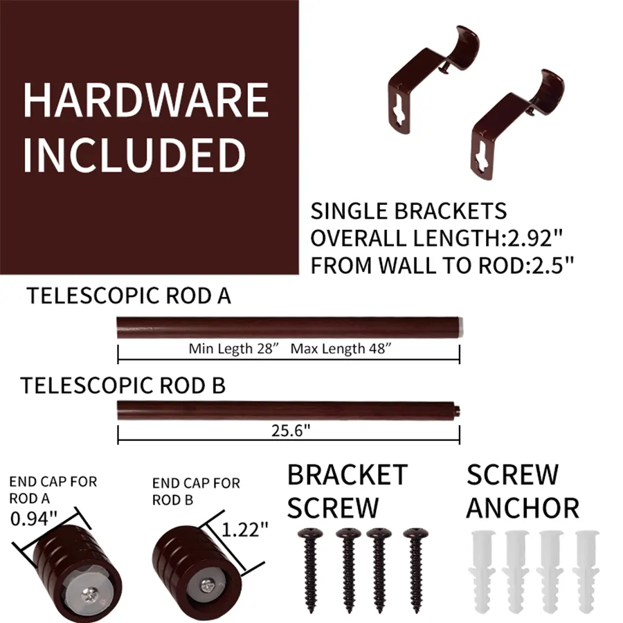 Basic Adjustable Wood Curtain Rod