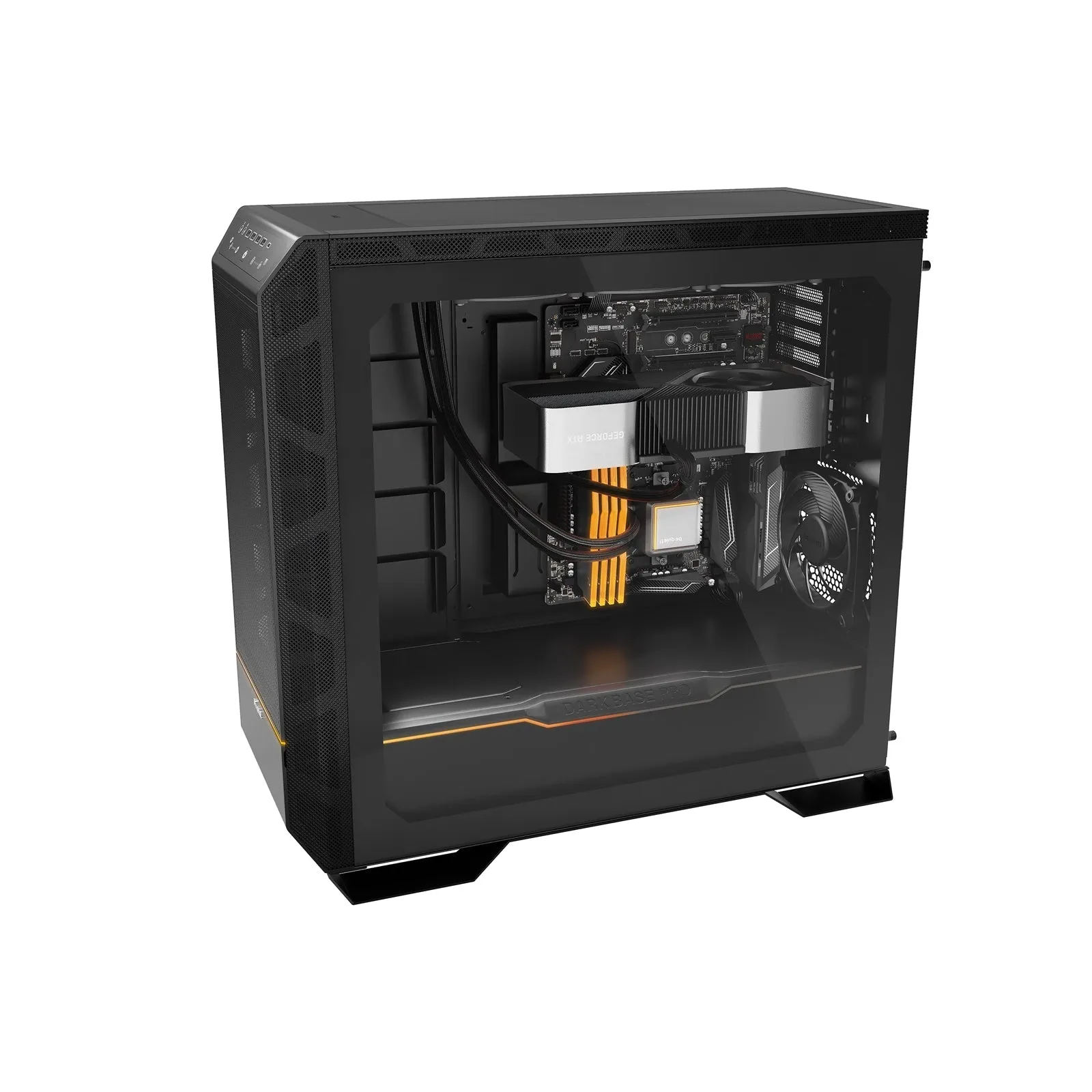 Be Quiet! Dark Base Pro 901 Gaming Case w/ Glass Window, E-ATX, ARGB 
 Strip, 3 Fans, Changeable Top & Front, QI Charger, Touch-Sensitive I/O, Black