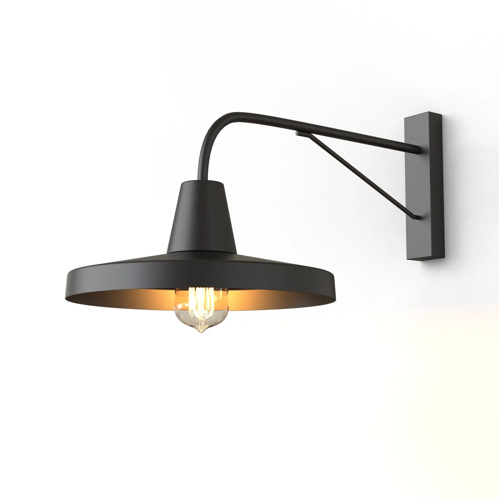 BIANCI Large Outdoor Exterior Wall Light Fixture Matt Black IP44 E27
