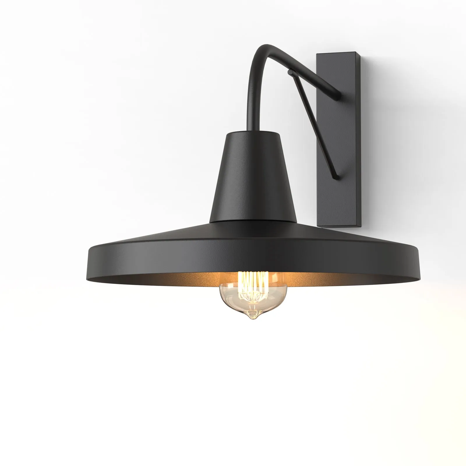 BIANCI Large Outdoor Exterior Wall Light Fixture Matt Black IP44 E27
