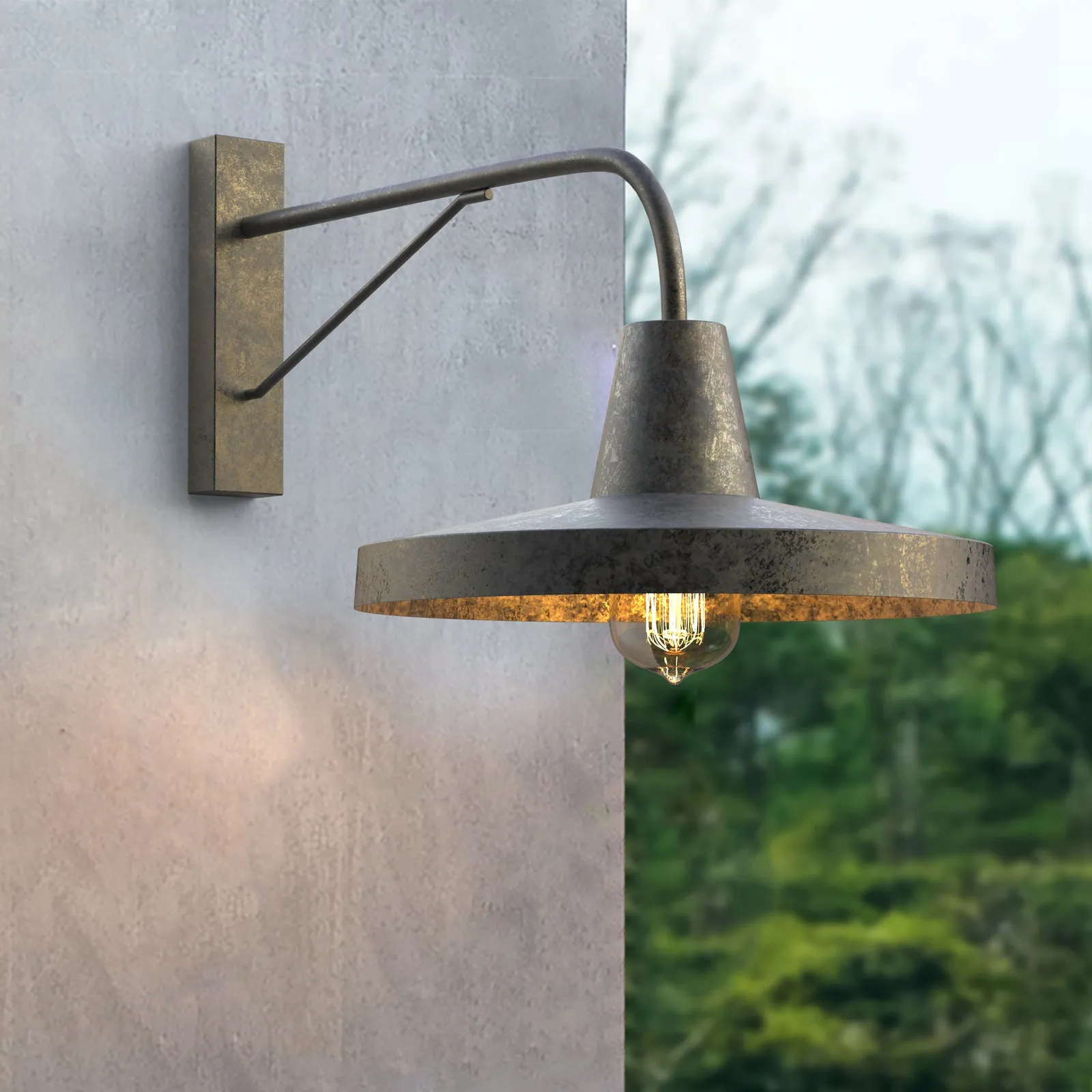 BIANCI Large Outdoor Exterior Wall Light Fixture Matt Black IP44 E27