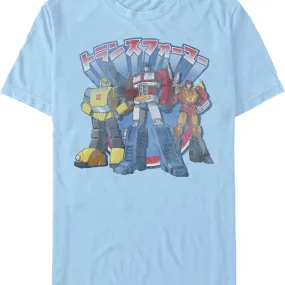Blue Japanese Text Autobots Transformers T-Shirt