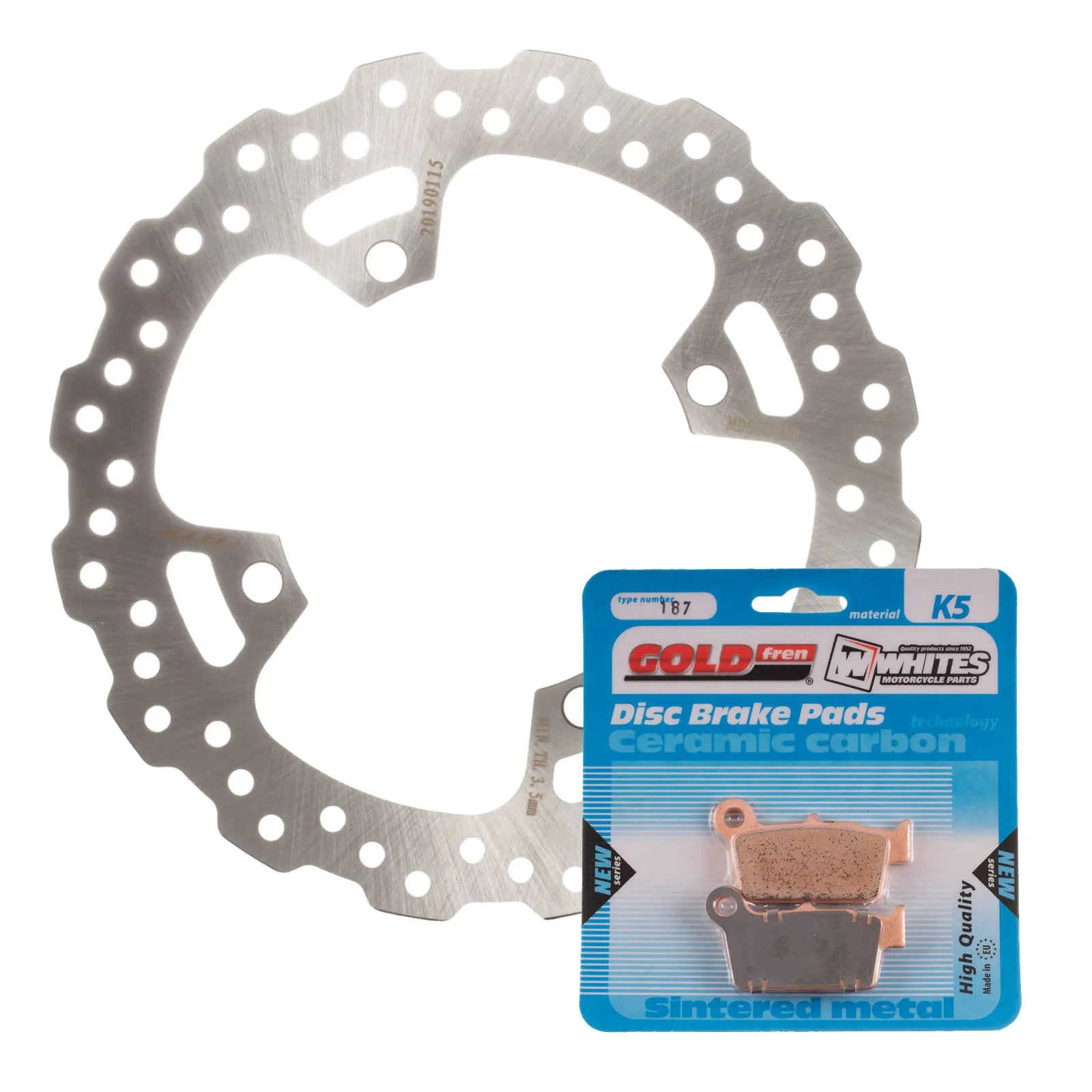 BRAKE DISC & PAD REAR KIT - KAW KLX450R 08-20 - WAVE