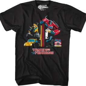 Bumblebee And Optimus Prime Euro Charge Transformers T-Shirt