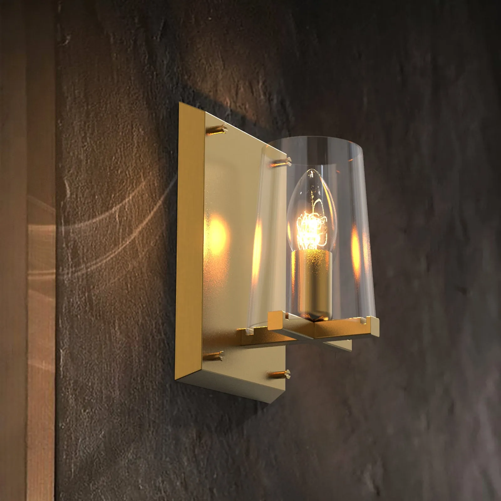 CANOVA Contemporary Interior Wall Light Aged Brass E14