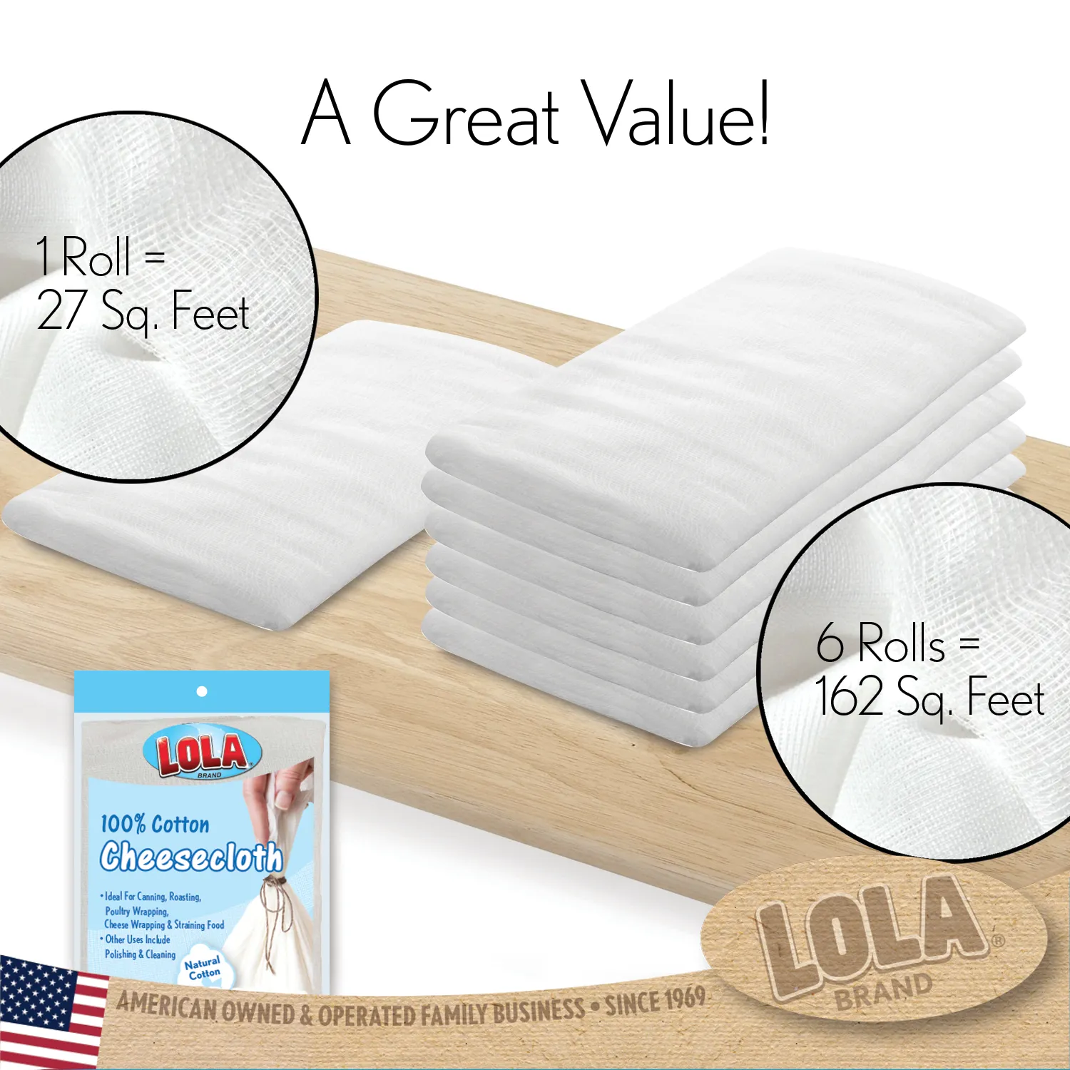 Cheesecloth 100% Cotton - 18 Sq. Yards - 6 Pack