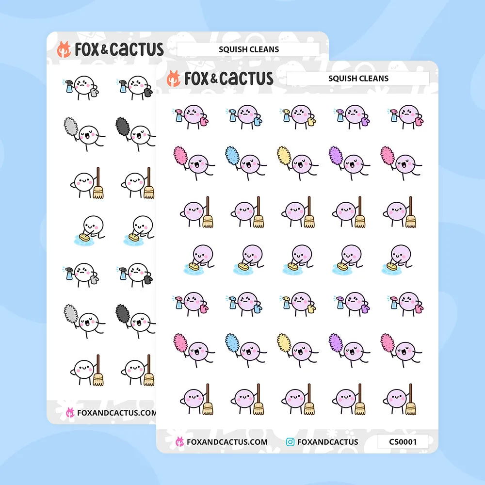 Cleaning Squish Stickers