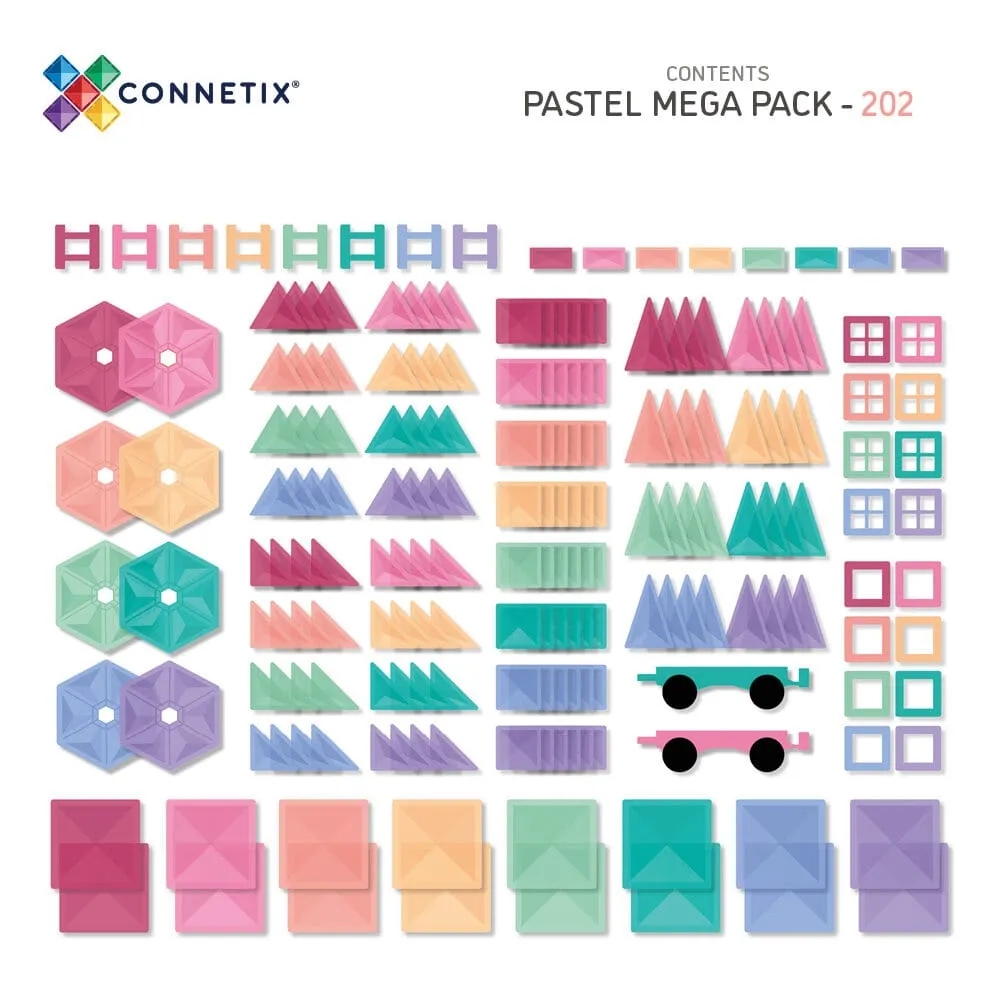 Connetix Tiles - Pastel  Mega Pack 202 Piece