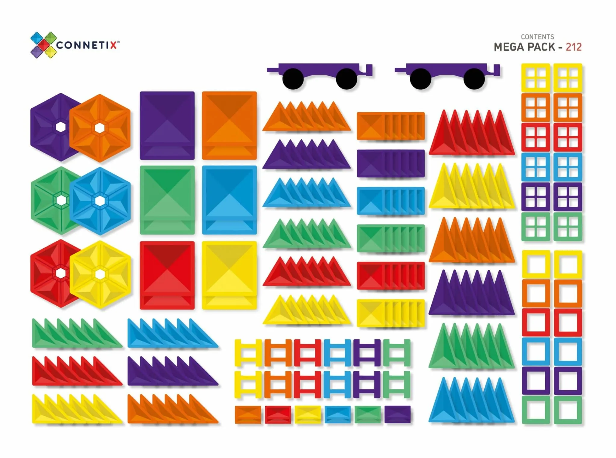 Connetix Tiles - Rainbow  Mega Pack 212 Piece