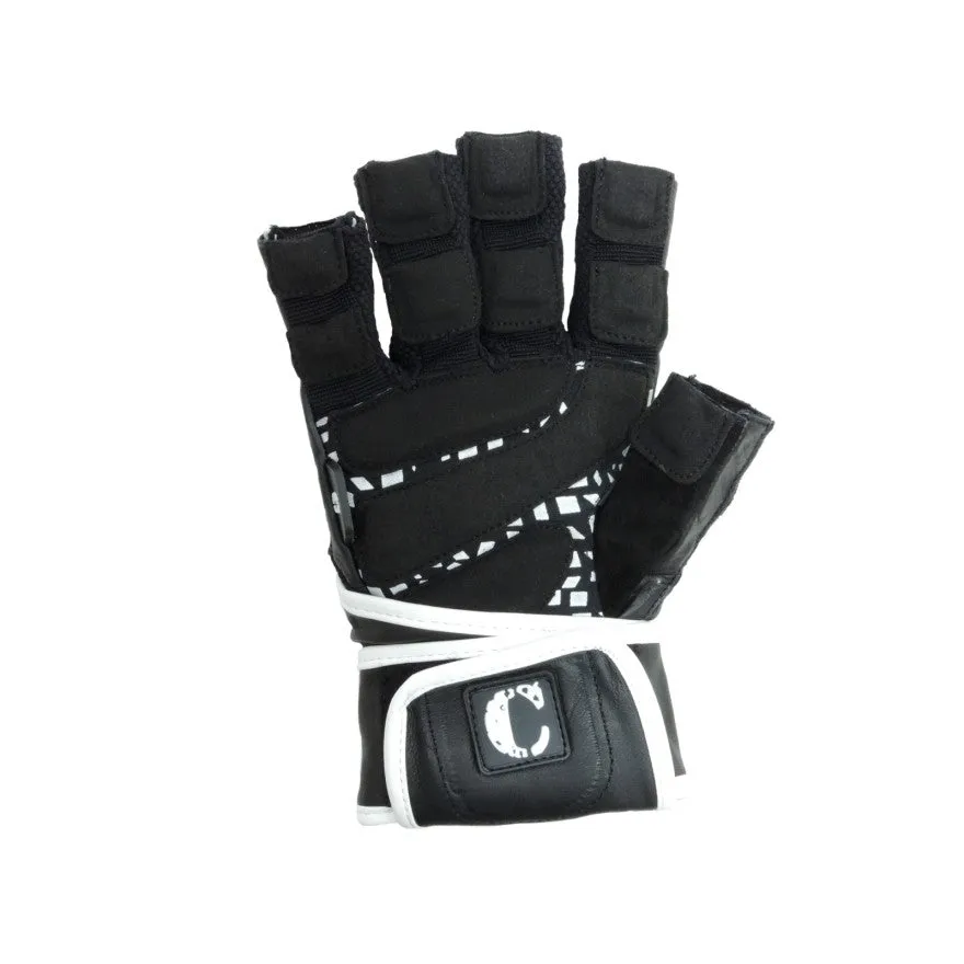 Contraband Black Label 5930 Premium Leather Wrist-wrap Gloves w/ Super Grip Pads (PAIR)