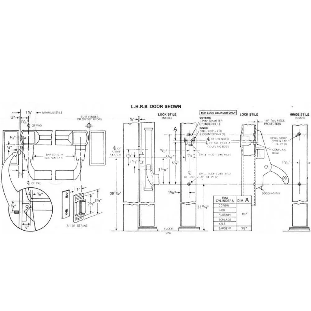 Cross Bar Panic Exit Device - Aluminum - Left