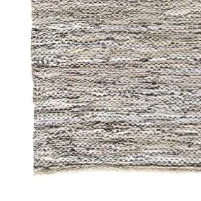 DEER Leather Handloom Rug Beige Metallic - Clearance