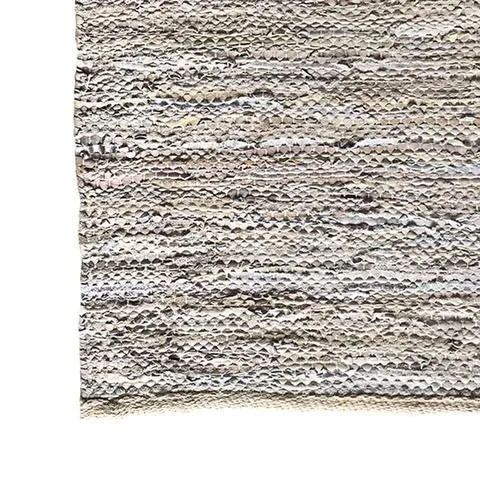 DEER Leather Handloom Rug Beige Metallic - Clearance