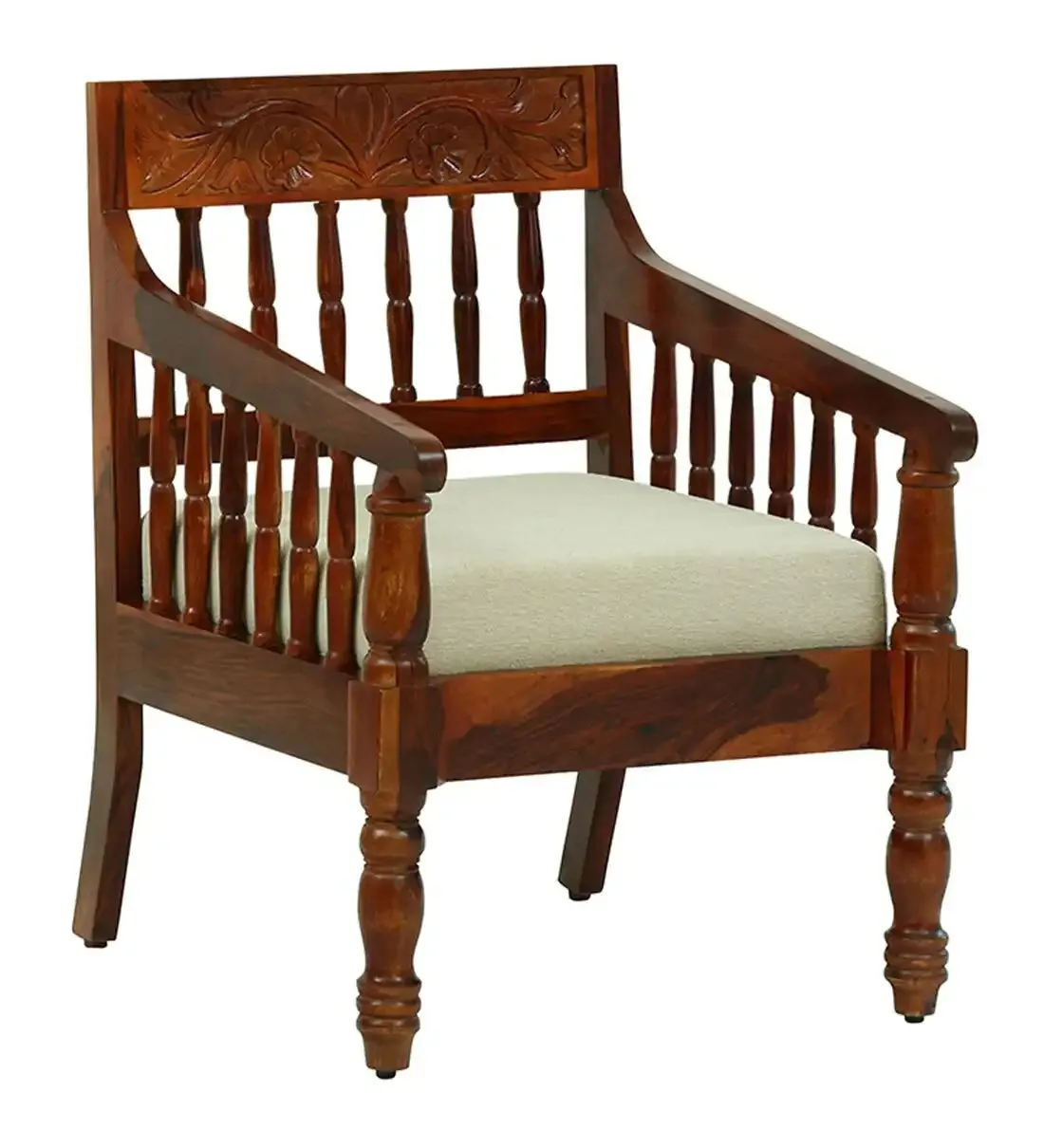 Devanti Traditional Solid Wood 1 Seater Sofa