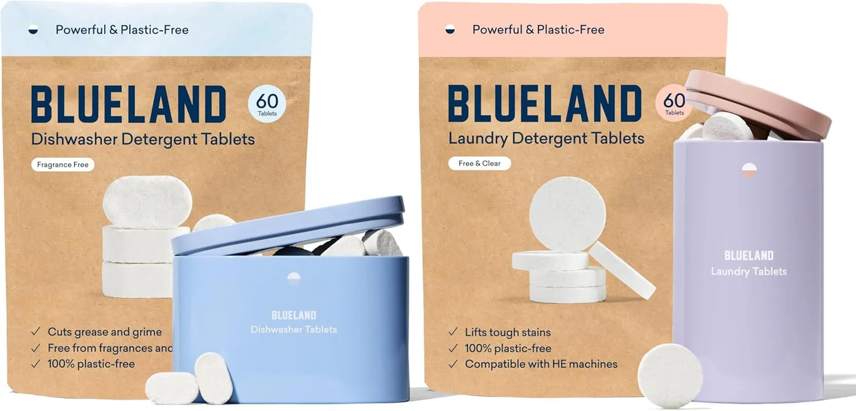 Dishwasher & Laundry Duo | Dishwasher Detergent Tablet Starter Set | Laundry Detergent Tablet Starter Set | Plastic-Free & Eco Friendly | Alternative to Liquid Pods or Sheets