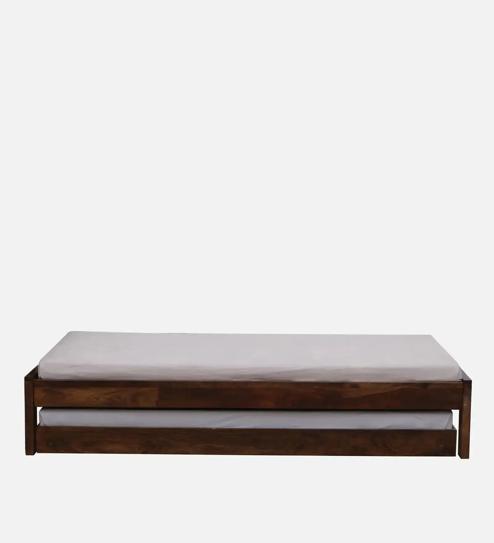 Divyam Modern Sheesham Wood Single Bed With Trundle