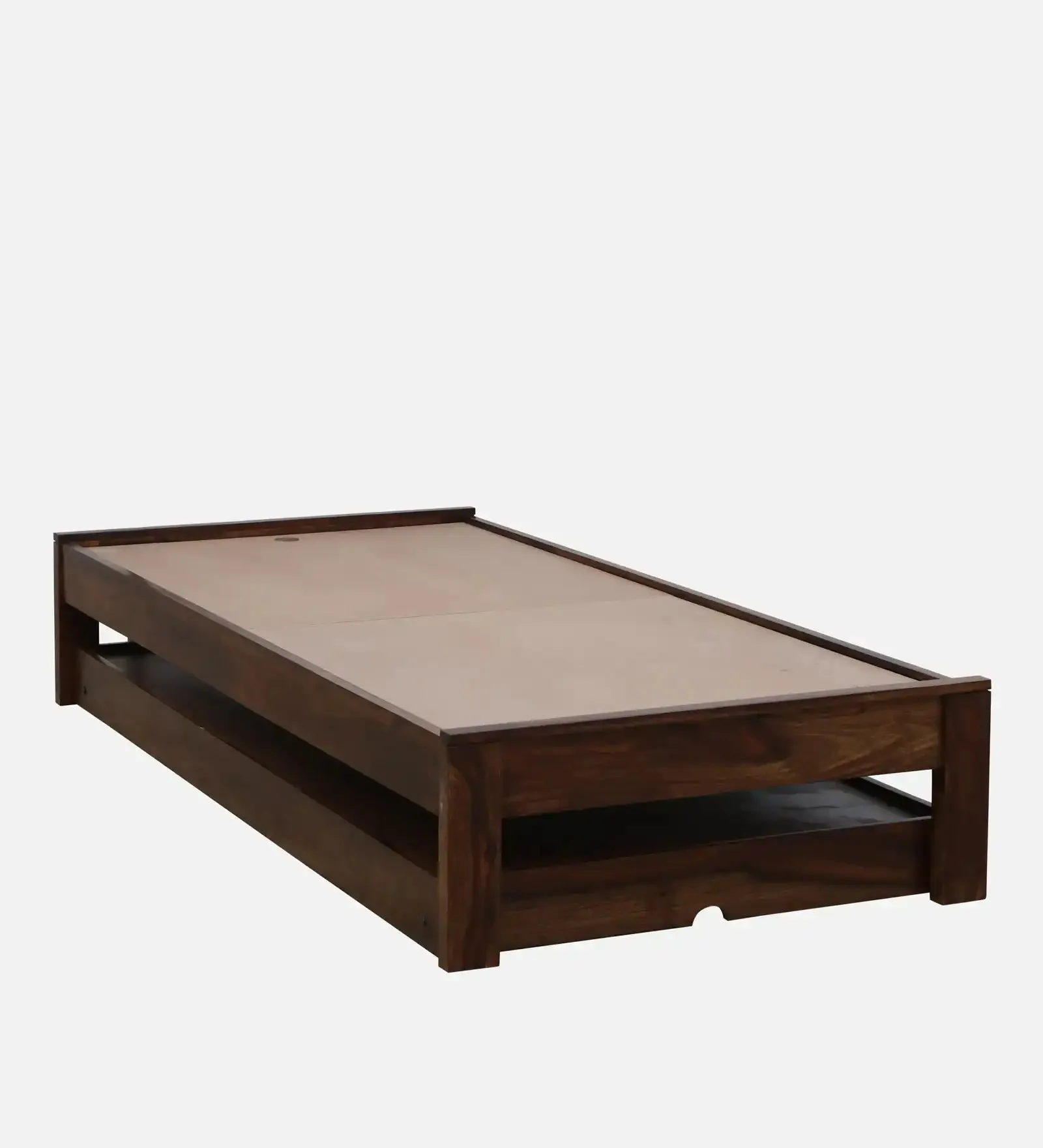 Divyam Modern Sheesham Wood Single Bed With Trundle
