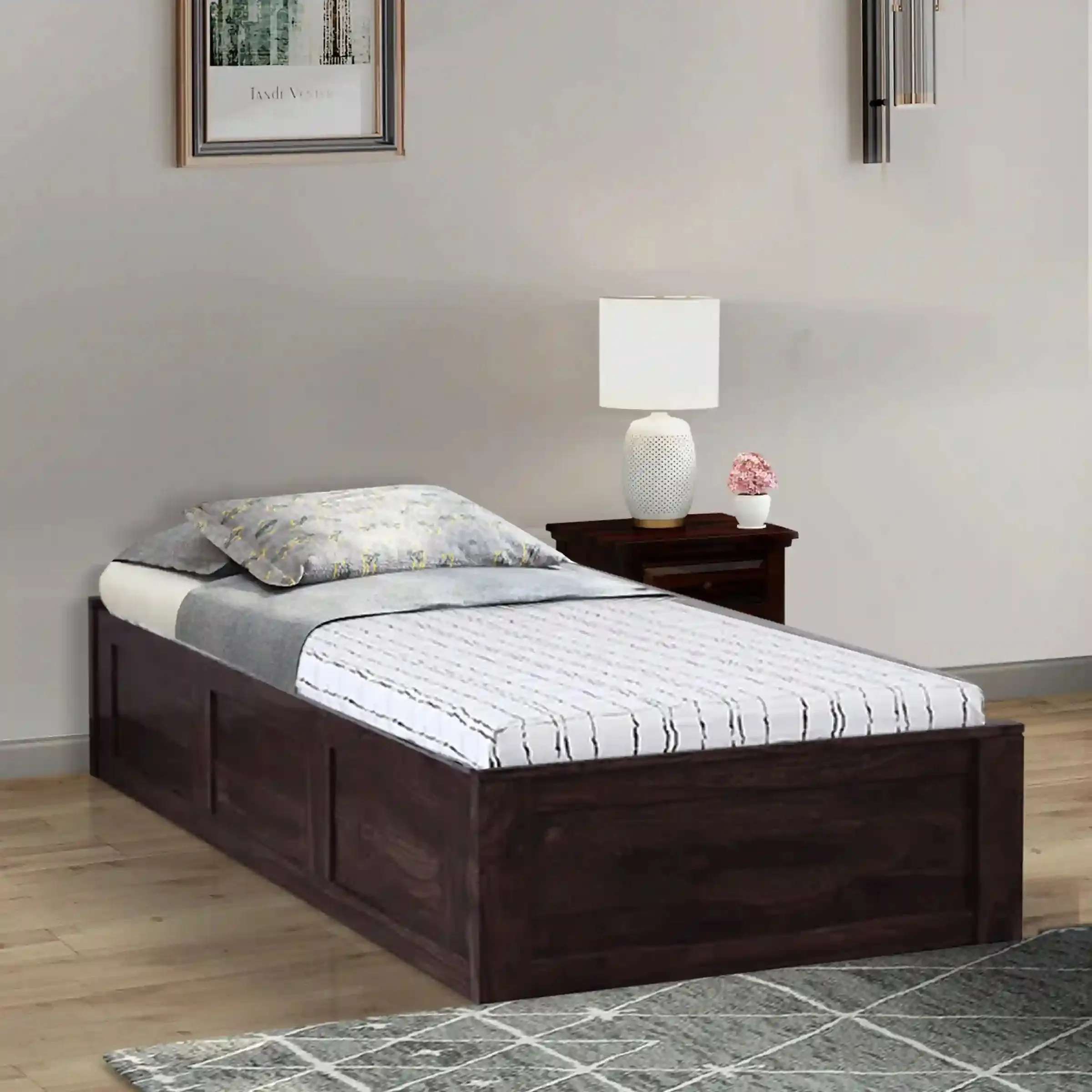 Divyam Sheesham Wood Single Storage Beds