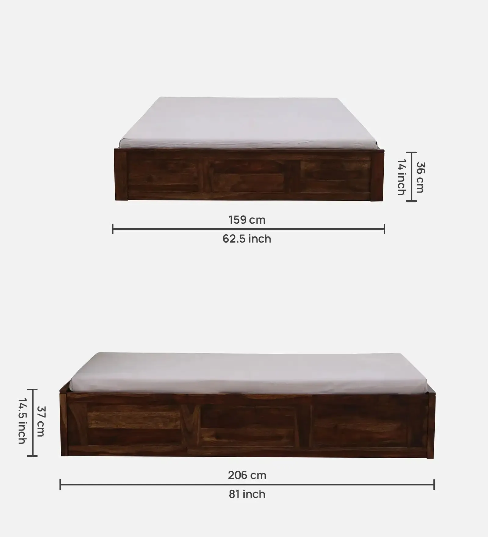 Divyam Sheesham Wood Storage Beds