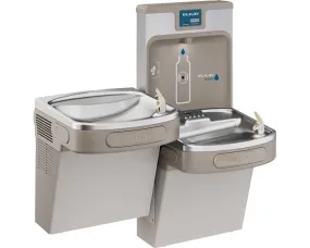 Elkay LZSTL8WSLP | Wall-mount Enhanced EZH2o Bi-level Bottle Filling Station | Filtered, Refrigerated, EZ-style fountain, Granite Gray